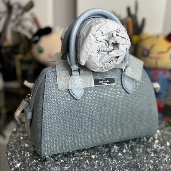 Kate Spade Madison Studded Denim Small Dolly Duffle NWT - Picture 1 of 17